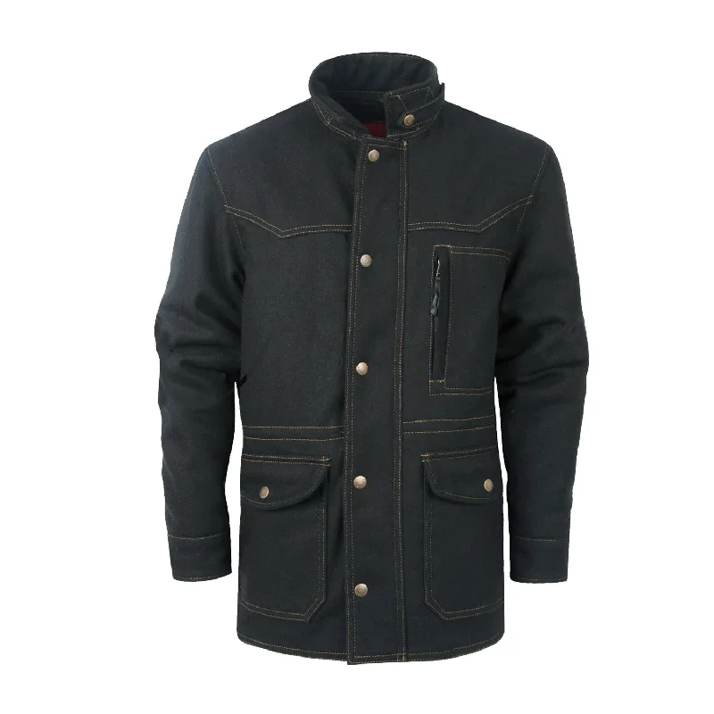 Relaxed Jackets STS Ranchwear Mens Grandale Black 100% Wool Chore Jacket
