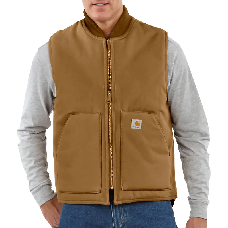 Men's Relaxed Fit Firm Duck Insulated Rib Collar Vest