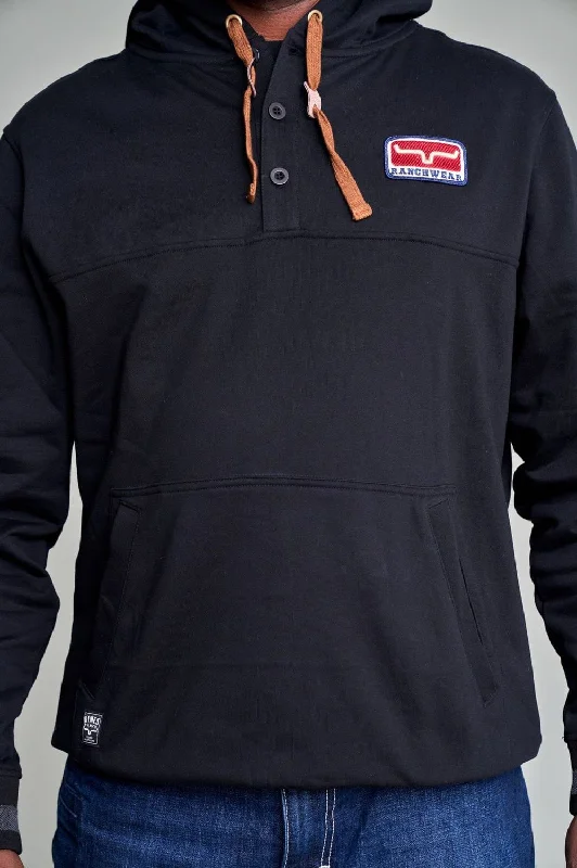 Smart Comfort Kimes Ranch Mens Ranch Ready Black 100% Cotton Hoodie