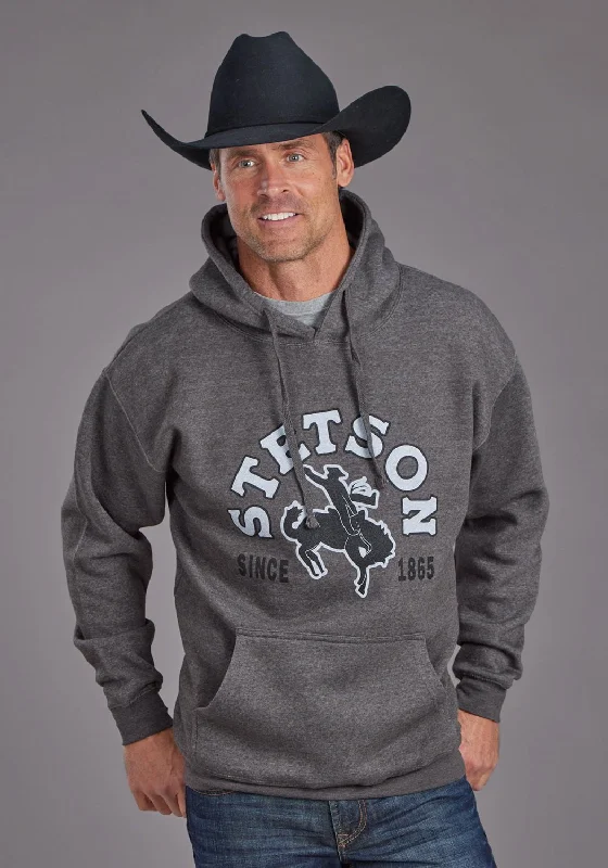 Stetson Mens Bronc Rider Charcoal Cotton Blend Hoodie