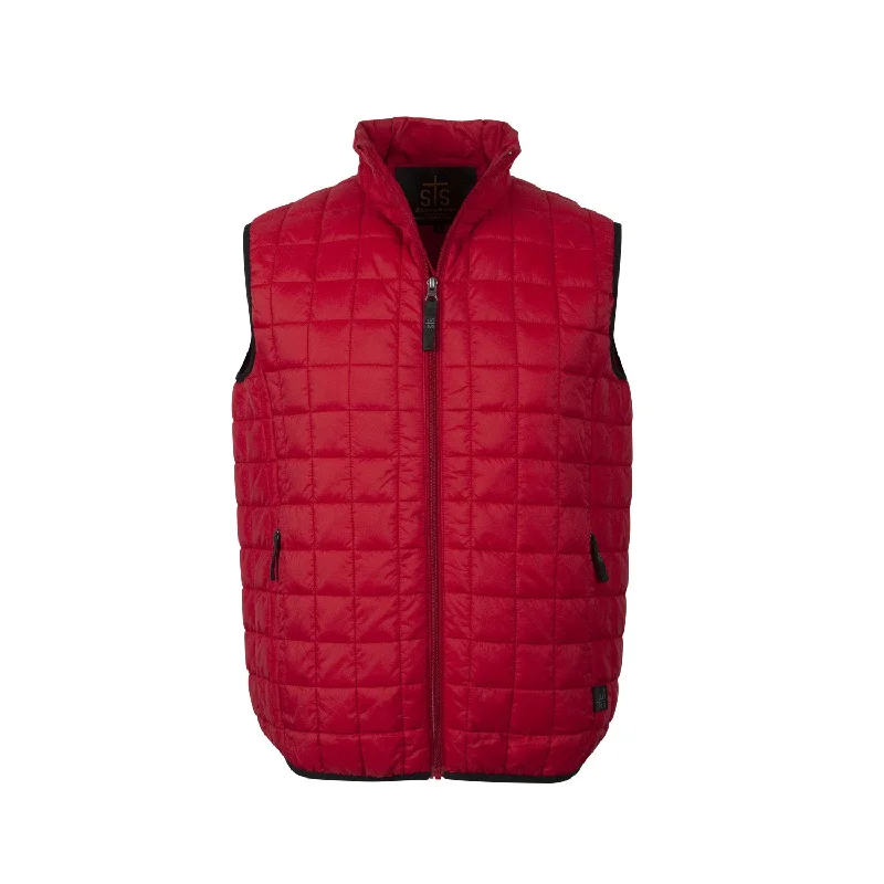 Exquisite Craftsmanship STS Ranchwear Mens Wesley Red 100% Polyester Softshell Vest