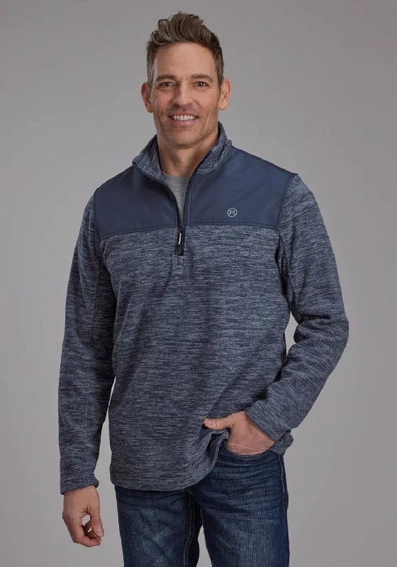 Roper Mens 2253 Heathered Blue Fleece Fleece Jacket