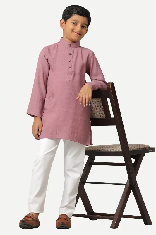 Shining Star - Dusty Pink Kurta and Pyjama 2 in 1 Set For Kids | Uathayam