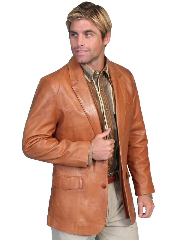 Scully Leather Mens Western Lambskin Blazer Ranch Tan 40L