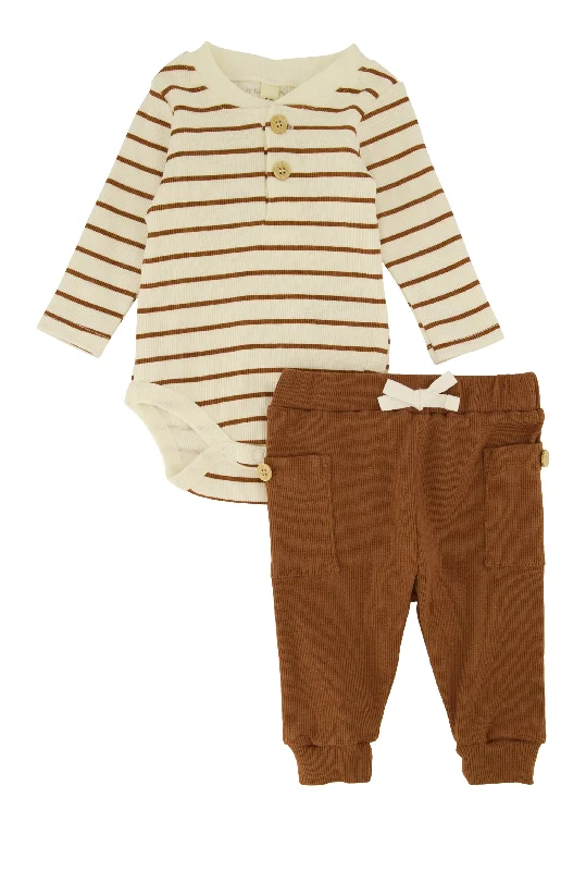 Baby Boys 0-9M Striped Bodysuit and Joggers