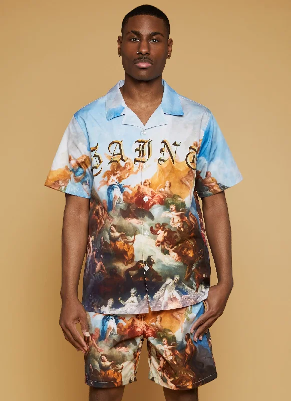 Mens Saint Renaissance Art Print Shirt