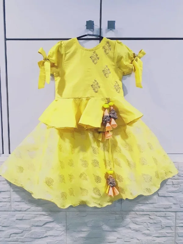 Pre-Order: Yellow Foil Ghagra