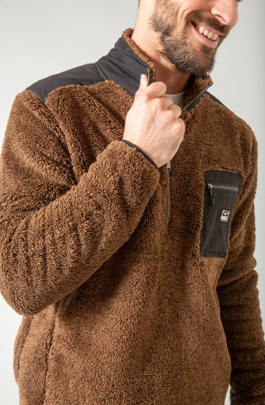 Kimes Ranch Mens Whiskey Sweater Brown Fleece Fleece Jacket