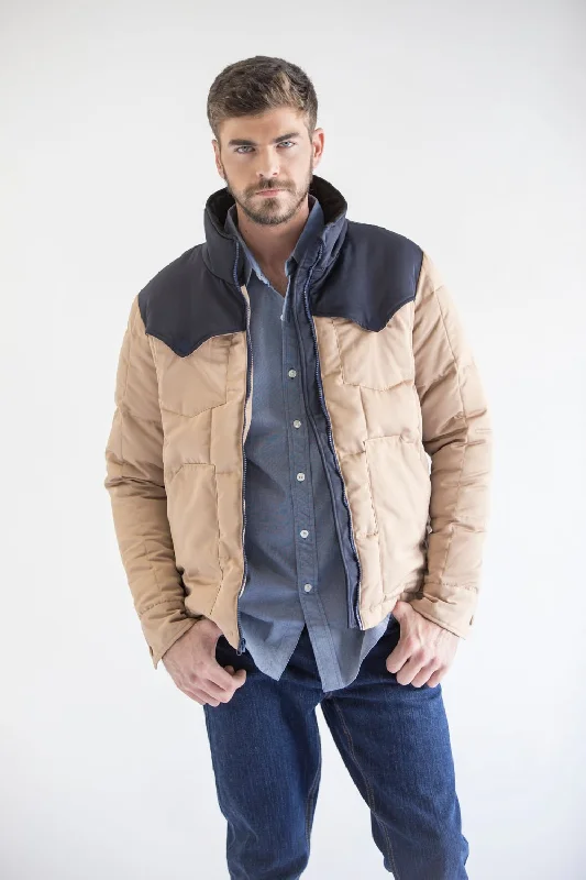 Effortless Style Kimes Ranch Mens Colt Navy/Tan 100% Nylon Insulated Jacket