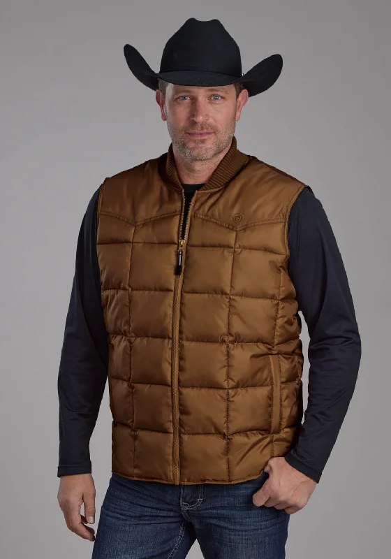 Roper Mens Insulated Western Caramel 100% Polyester Softshell Vest