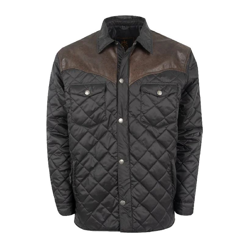 Soft Trends STS Ranchwear Mens Ransom Black 100% Polyester Quilted Softshell Jacket