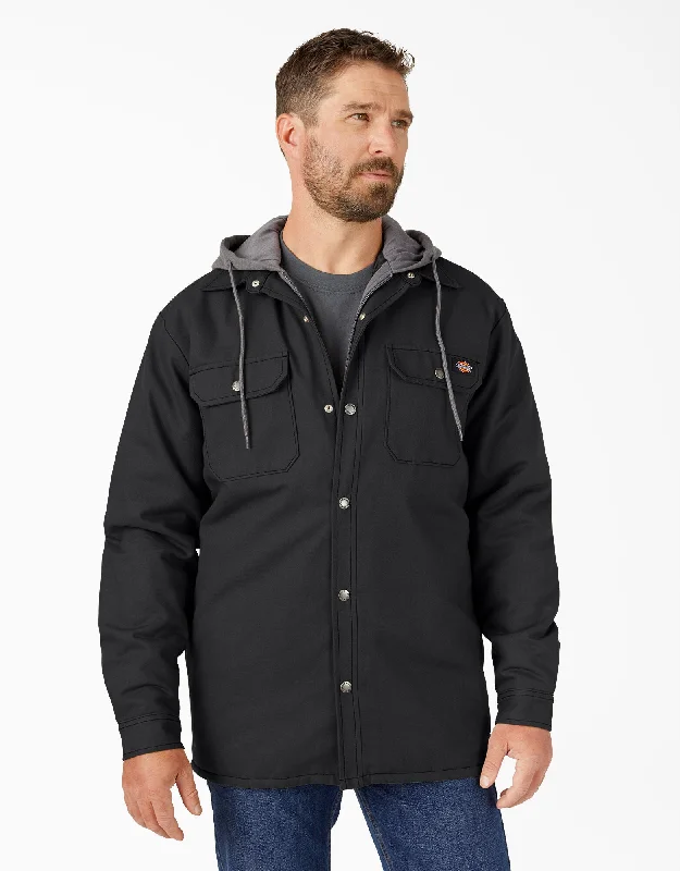 Men's Fleece Hooded Duck Shirt Jacket with Hydroshield