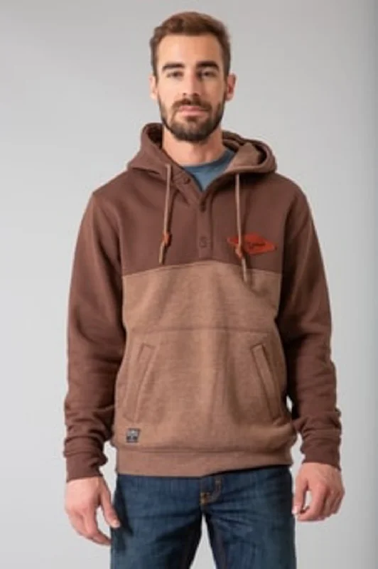 Cozy Look Kimes Ranch Mens Ogden Hood Brown Cotton blend Hoodie