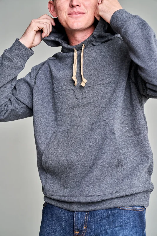 Versatile Wear Kimes Ranch Mens Prescott Tech Hood Charcoal Heather 100% Polyester Hoodie