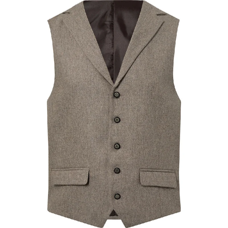 Wolf Flanell Wool Vest - LBR Light Brown