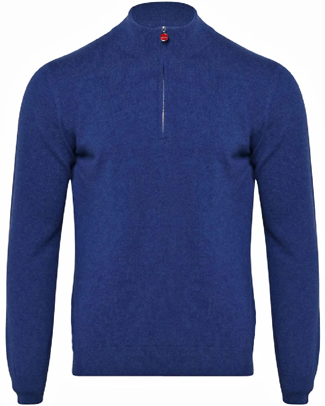 Blue Cashmere Quarter Zip