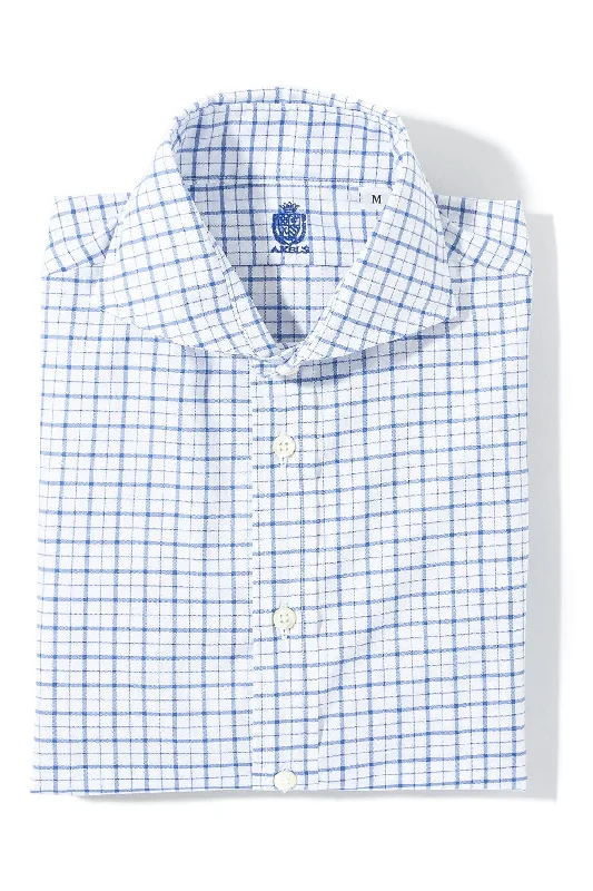 Panamera Cotton Check Shirt In Blue