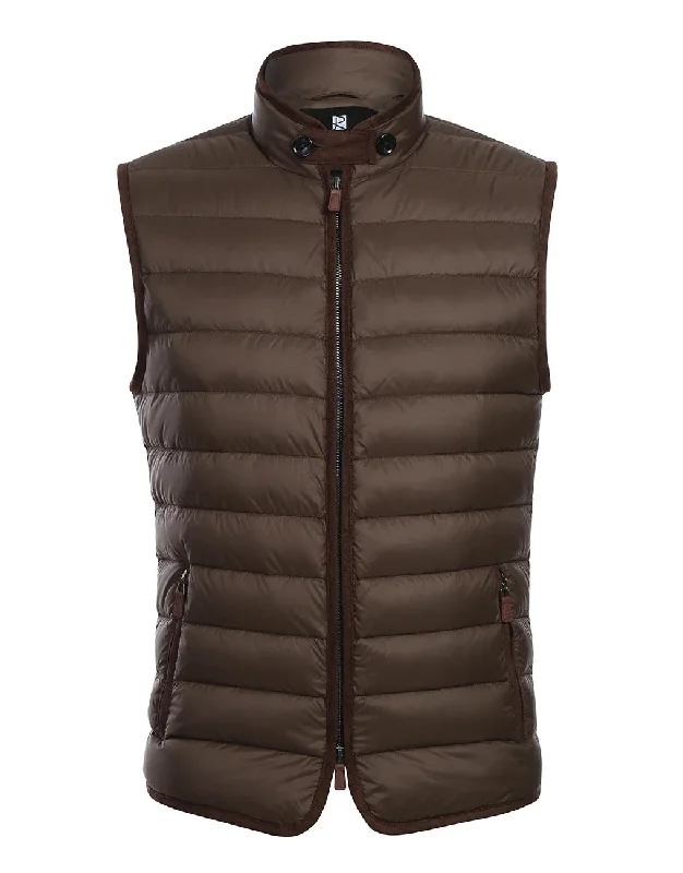 Brown Regular Classic Fit Goose Down Vest