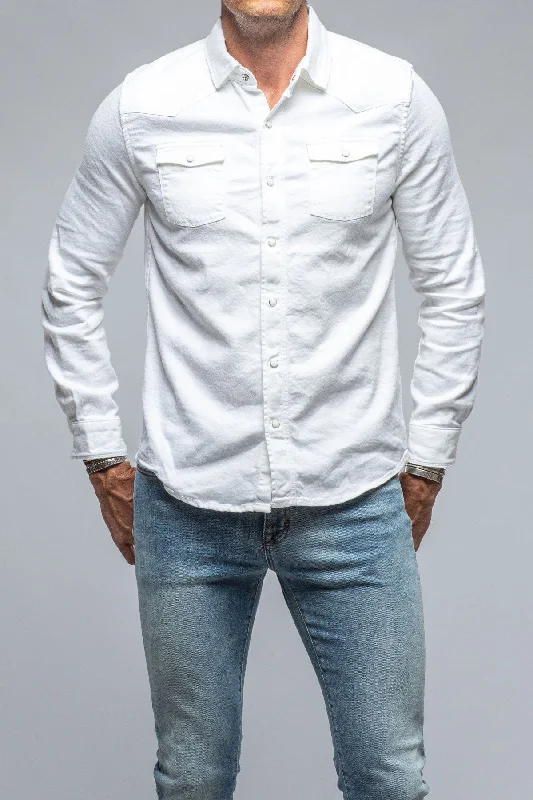 Sullivan Linen Cotton Snap Shirt In White