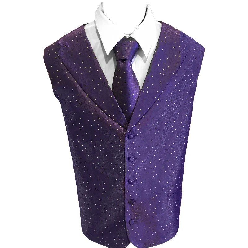 Men's Jaquard Vest w/bow tie/tie/hanky-DF