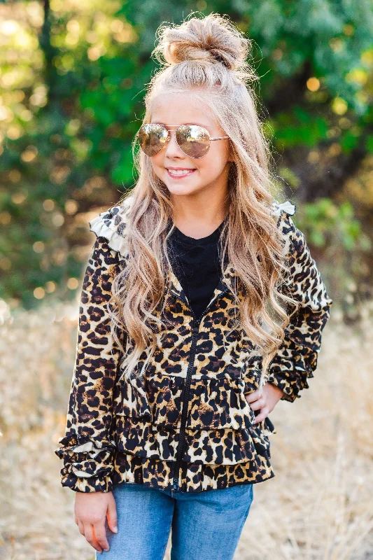 Zoey Cheetah Ruffle Jacket