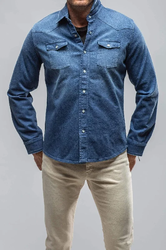 Ranger Colored Denim Snap Shirt In Indaco