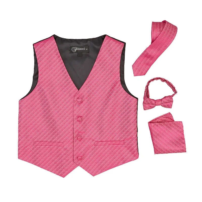 Premium Boys Fuchsia Diamond Vest 300 Set