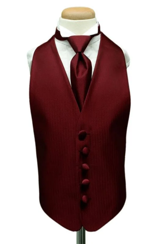 Merlot Herringbone Kids Tuxedo Vest