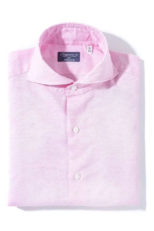 Andorra Carlo Riva Cotton Linen Shirt In Pink