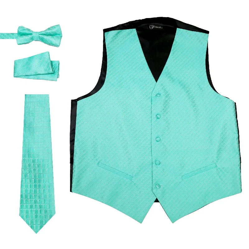 Ferrecci Mens 300-16 P Turquoise Diamond Vest Set