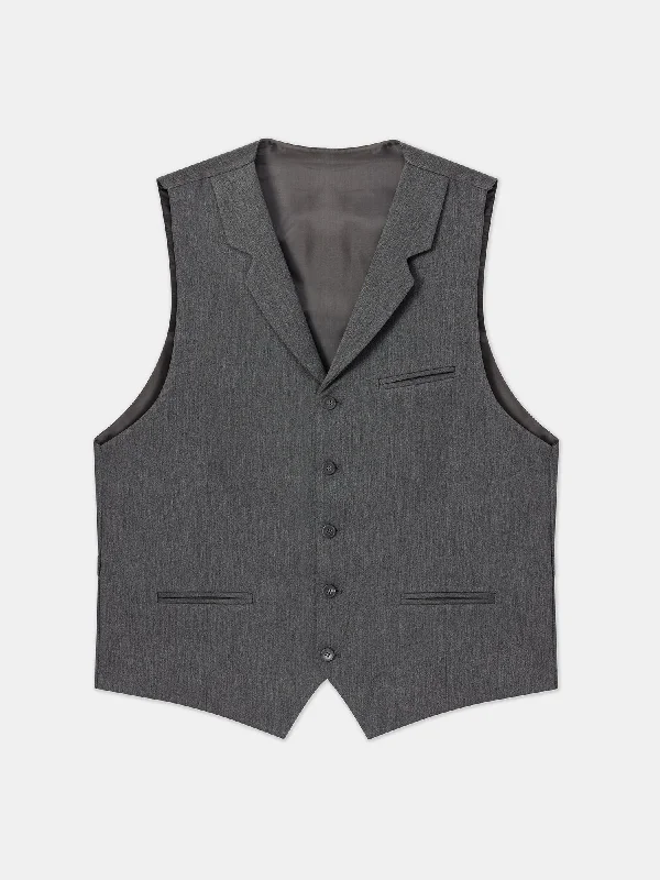 Grey Single Breasted Vest