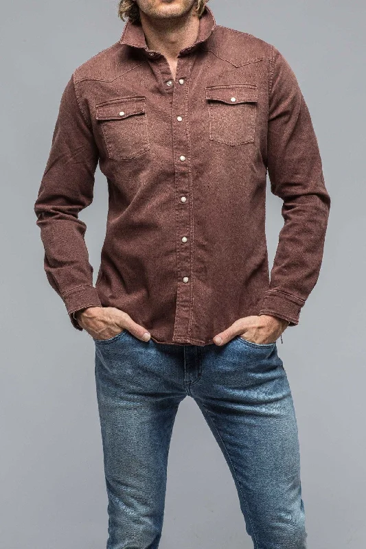 Ranger Colored Denim Snap Shirt In Mogano