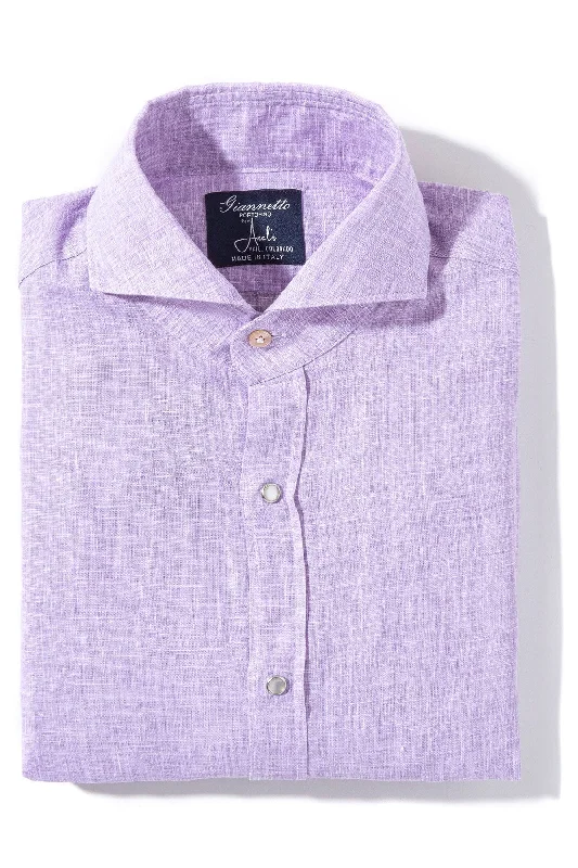 Sorgue Linen Shirt In Lavender