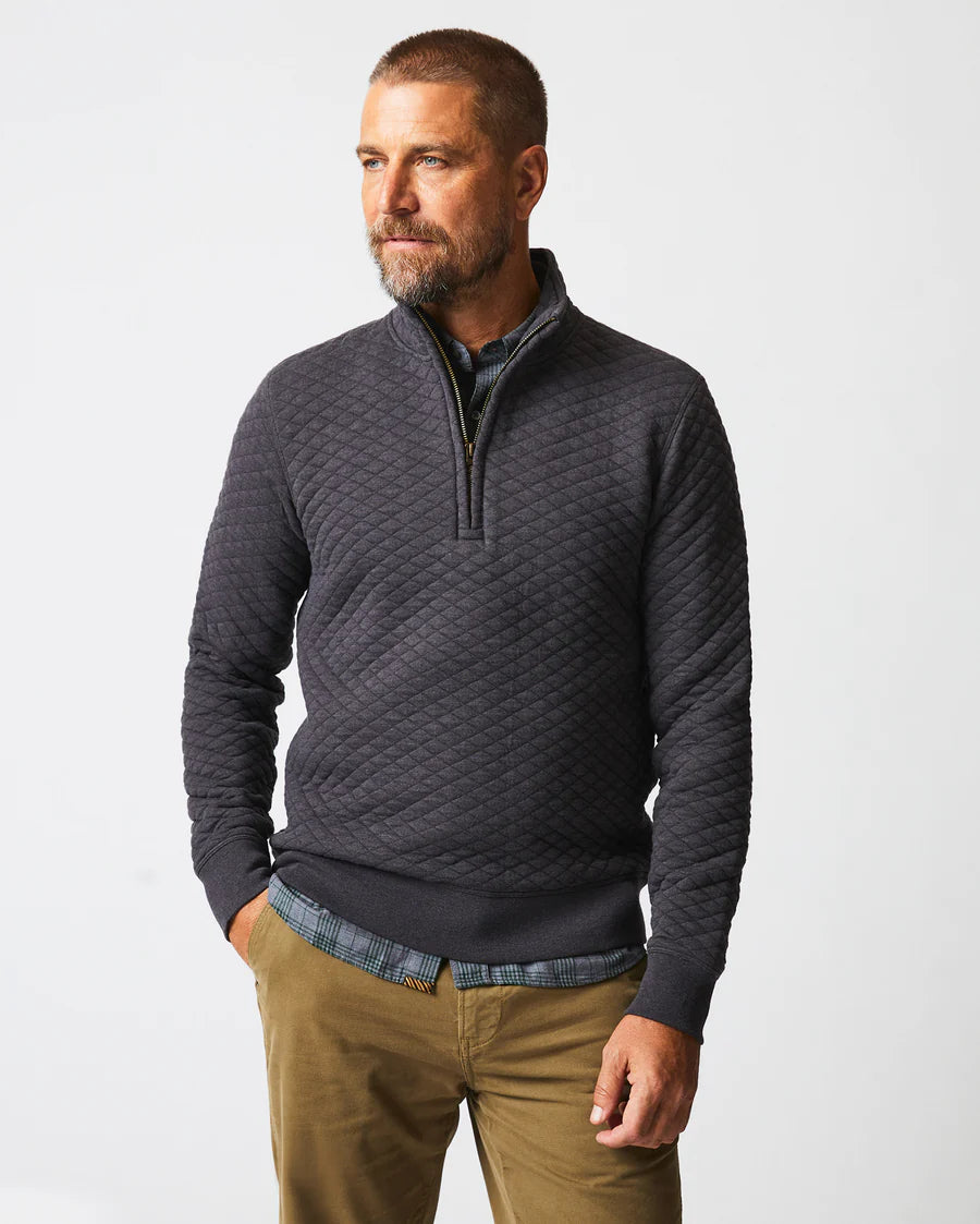 Billy Reid Diamond Quilted Half Zip