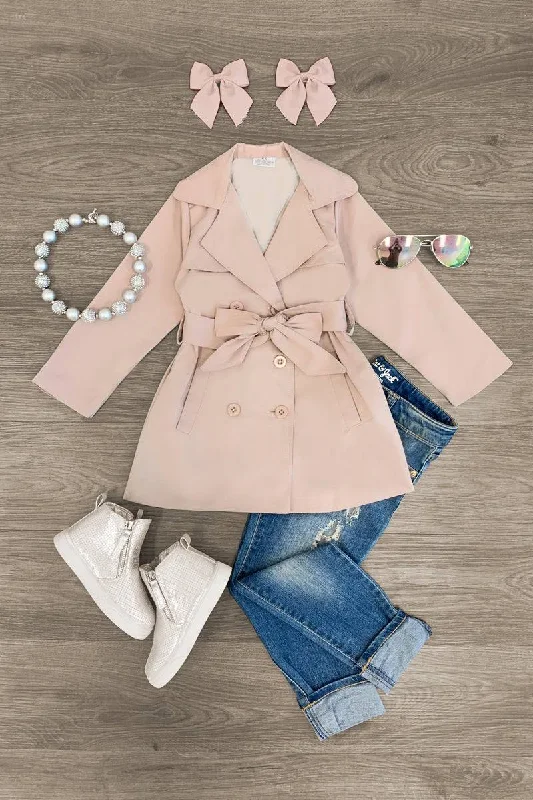 Blush Pink Trench Jacket