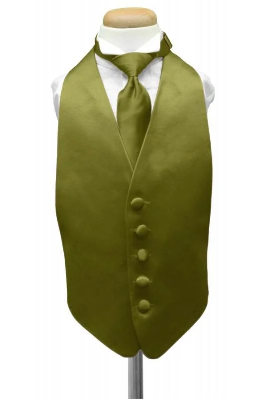 Moss Luxury Satin Kids Tuxedo Vest