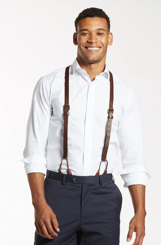 Chestnut Java - Brown Leather Suspenders