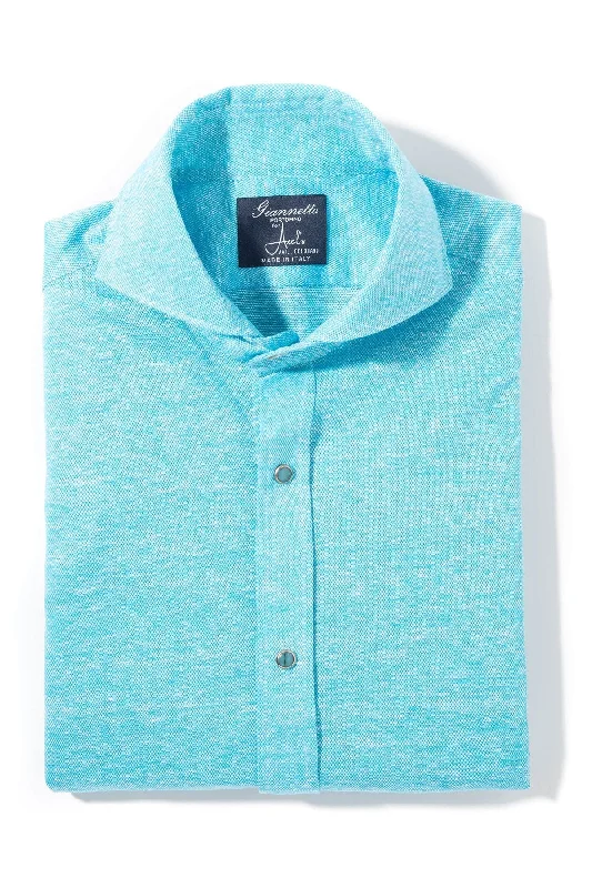 Schwinn Cotton Linen Shirt in Turquoise