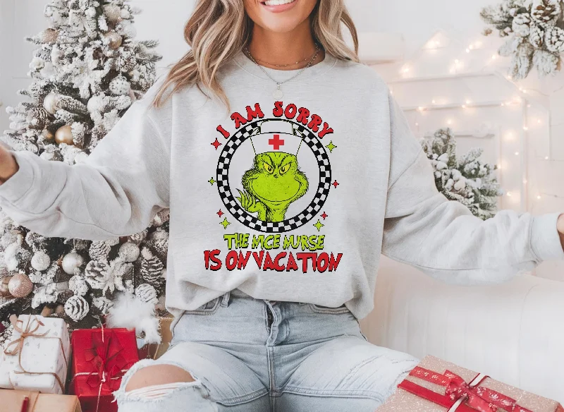 The nice nurse is on vacation crewneck