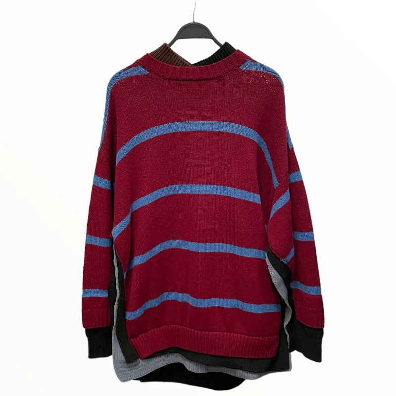 BALENCIAGA///Sweater/XS/Stripe/Wool/RED//M [Street] Luxury/