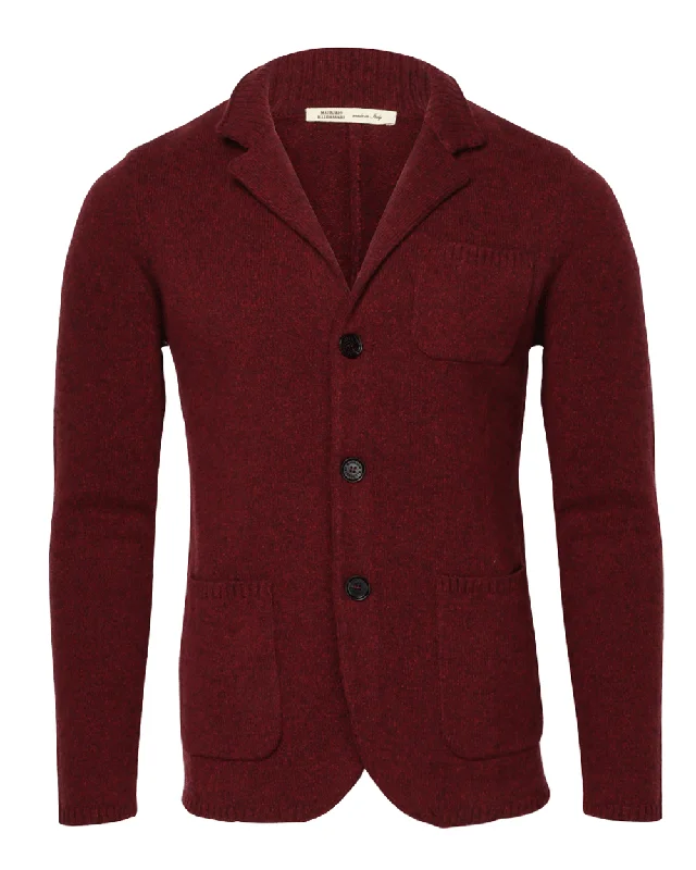 Burgundy Mouline Knit Jacket