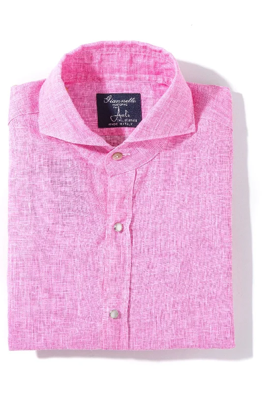 Sorgue Linen Shirt In Fuchsia