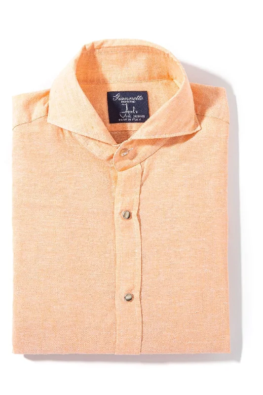 Mach Linen Cotton Shirt in Orange