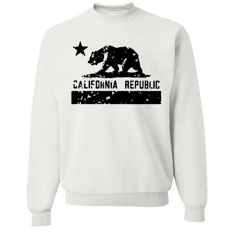 California Flag Black Print Silhouette Crewneck Sweatshirt