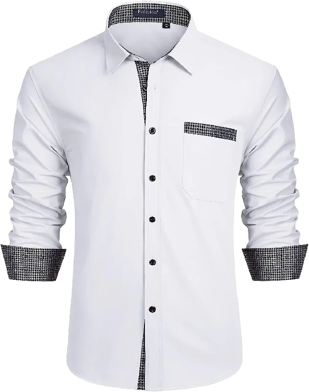 Casual Formal Shirt with Pocket - WHITE