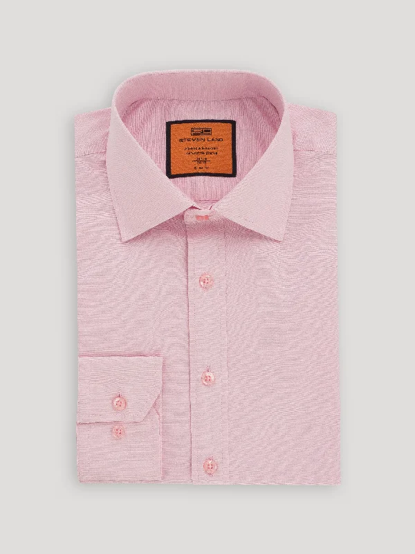 Poplin Dress Shirt | Slim Fit | Barrel Cuff | 100% Cotton | Pink