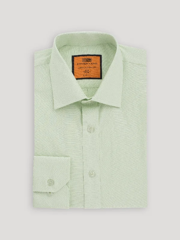 Poplin Dress Shirt | Slim Fit | Barrel Cuff | 100% Cotton | Pistachio