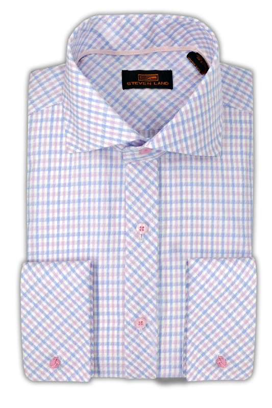 Steven Land Dress Shirt  | Trim and Classic Fit | Arlo 100% Cotton | Color Pink