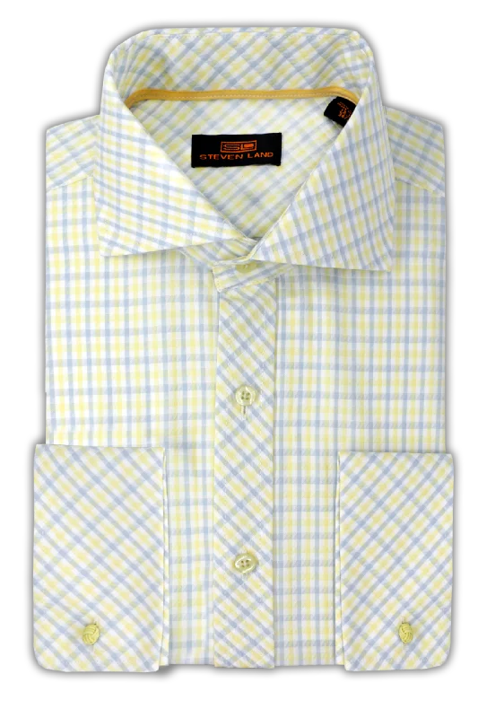 Steven Land Dress Shirt  | Trim and Classic Fit | Arlo 100% Cotton | Color Yellow