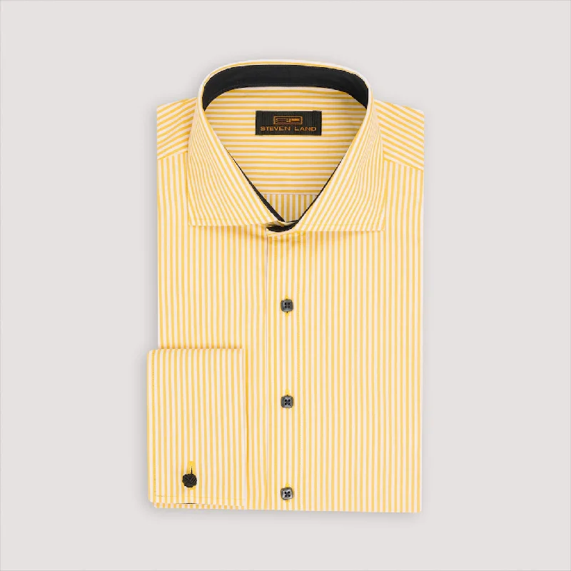 The Callum Dress Shirt | Spread Collar | French Cuff | 100% Cotton | Marigold